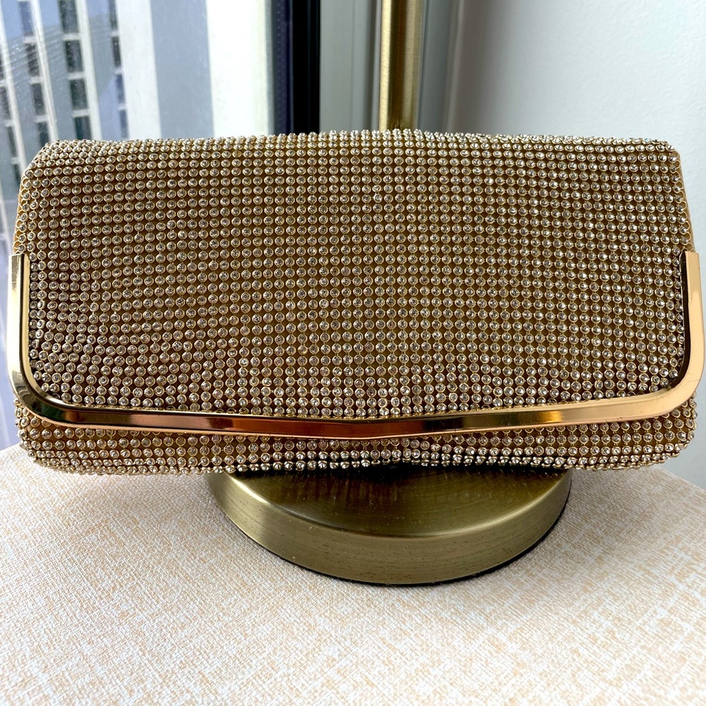 Gold, Rhinestone-studded clutch